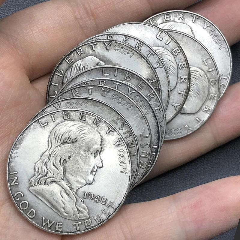 US 1948-1962 Franklin Liberty Bell 10 Year Half Dollar Replica Commemorative Coin Collect Home Decor Medal Old Money Gift
