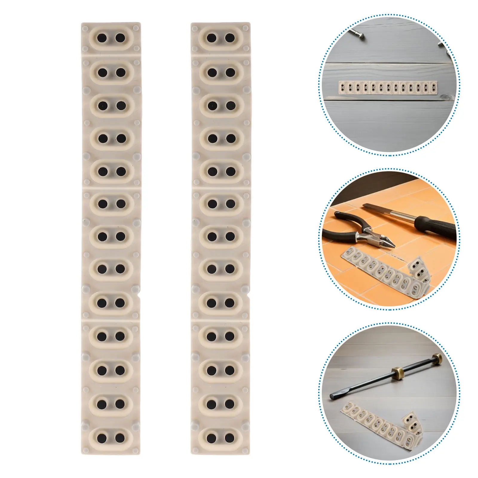 2Pcs Electronic Keyboard Conductive Rubber Strip Silicone Contact Pad Repair Replacement Part for 12- Piano Key