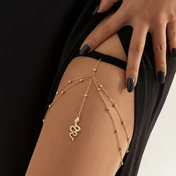 Thigh Chain for Women Snake Pendant Thigh Accessories Beach Style Leg Chain jewelry for Women