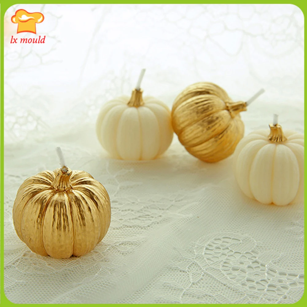 

Thanksgiving Halloween Pumpkin Silicone Mold Candy Chocolate Decoration Baking Mould Soap Candle 3-Hole Set