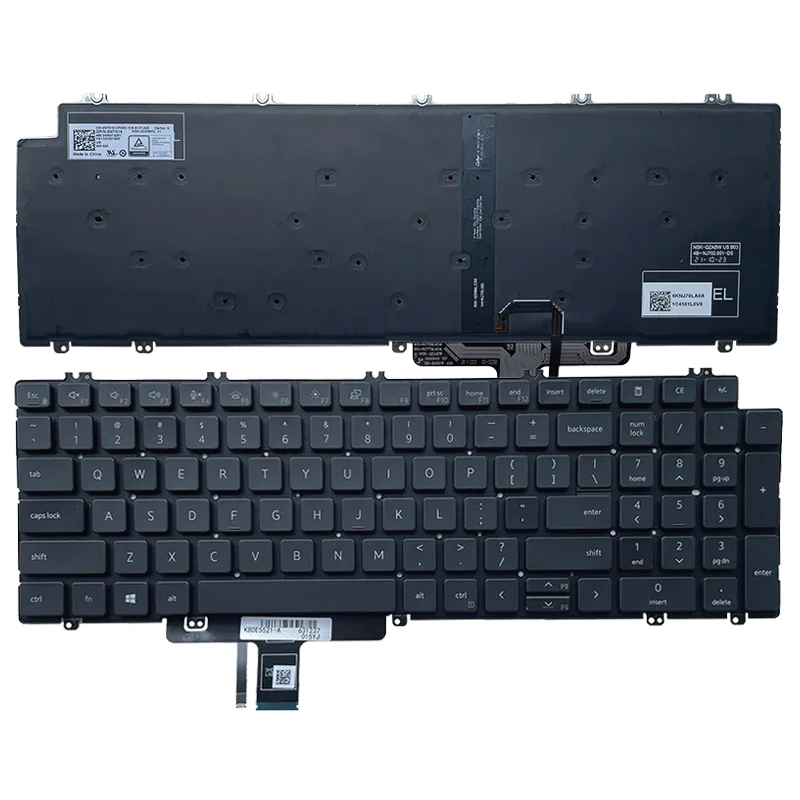 Teclado retroiluminado americano/russo para notebook Dell Precision 3571 3580 3560 3561 3570 7770 7780 7670 7680 P104F 0N7N16