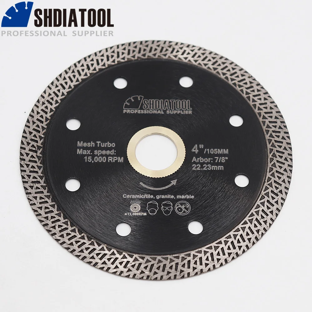 SHDIATOOL 1pc 4/4.5/5/6/7/9inch Diamond Saw Blade Hot Pressed Sinter Mesh Turbo Granite Marble Tile Ceramic Diamond Cutting Disc