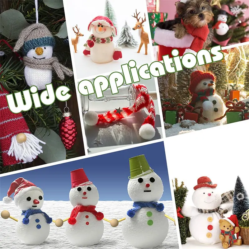 5/10Pcs Mini Stricken Hut Mini Weihnachten Schal Weihnachten Haustier Schal Gestrickte Für DIY Handwerk Party Schneemann ornamente Dekorationen – Detail 6