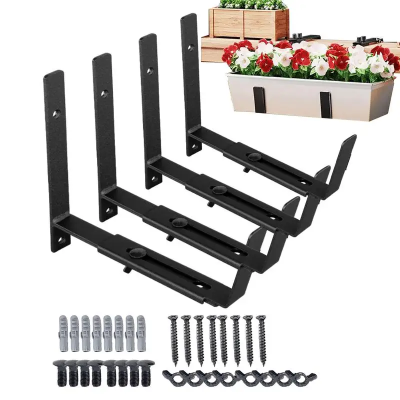 

Adjustable Flower Box Holder Windowsills Brackets Metal Flower Bucket Hoder Stand Multifunctional Organizer home Accessories