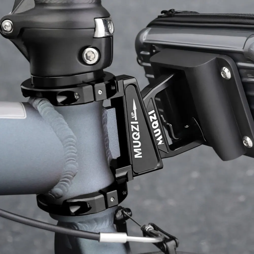 

Folding Bicycle Front Bag Carrier Mount Adapter Adjustable Clamp Ring Folding Bicycle Pig Nose Pannier Adapter Aluminum Alloy