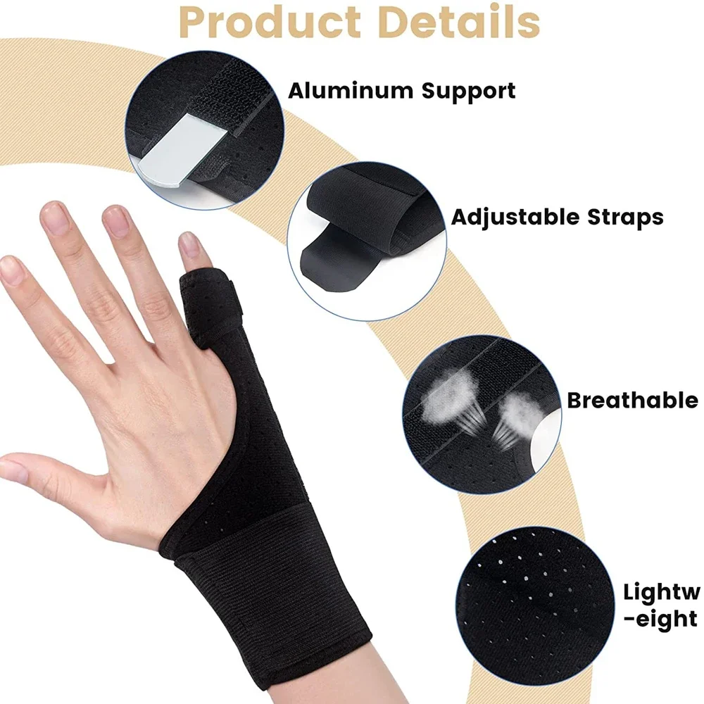 Trigger Finger Splint Brace with Adjustable Locking, Hand & Wrist Support for Pain Relief Arthritis, Tendonitis, Sprains (Black)
