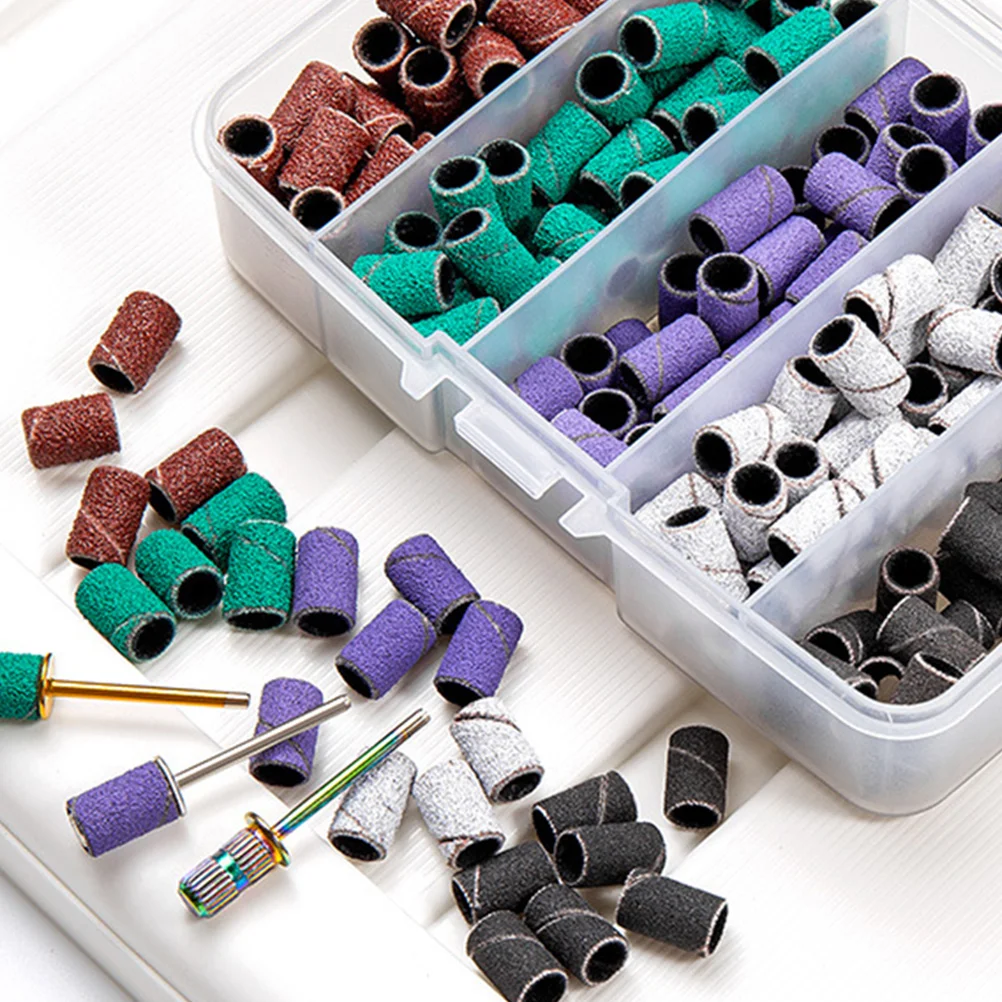 

1 комплект шлифовальных лент, тонкая зернистость, маникюрные полировальные ленты, шлифовальные кольца для ногтей, дрель для ногтей, легкий, прочный, портативный маникюр