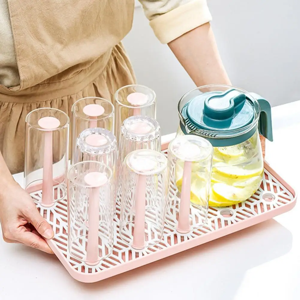 Cup Drying Rack Dust-proof Glass Cup Drainer Holder Stand Detachable Bottle Dish Drying ShelfStorage Tray Kitchen Supplies