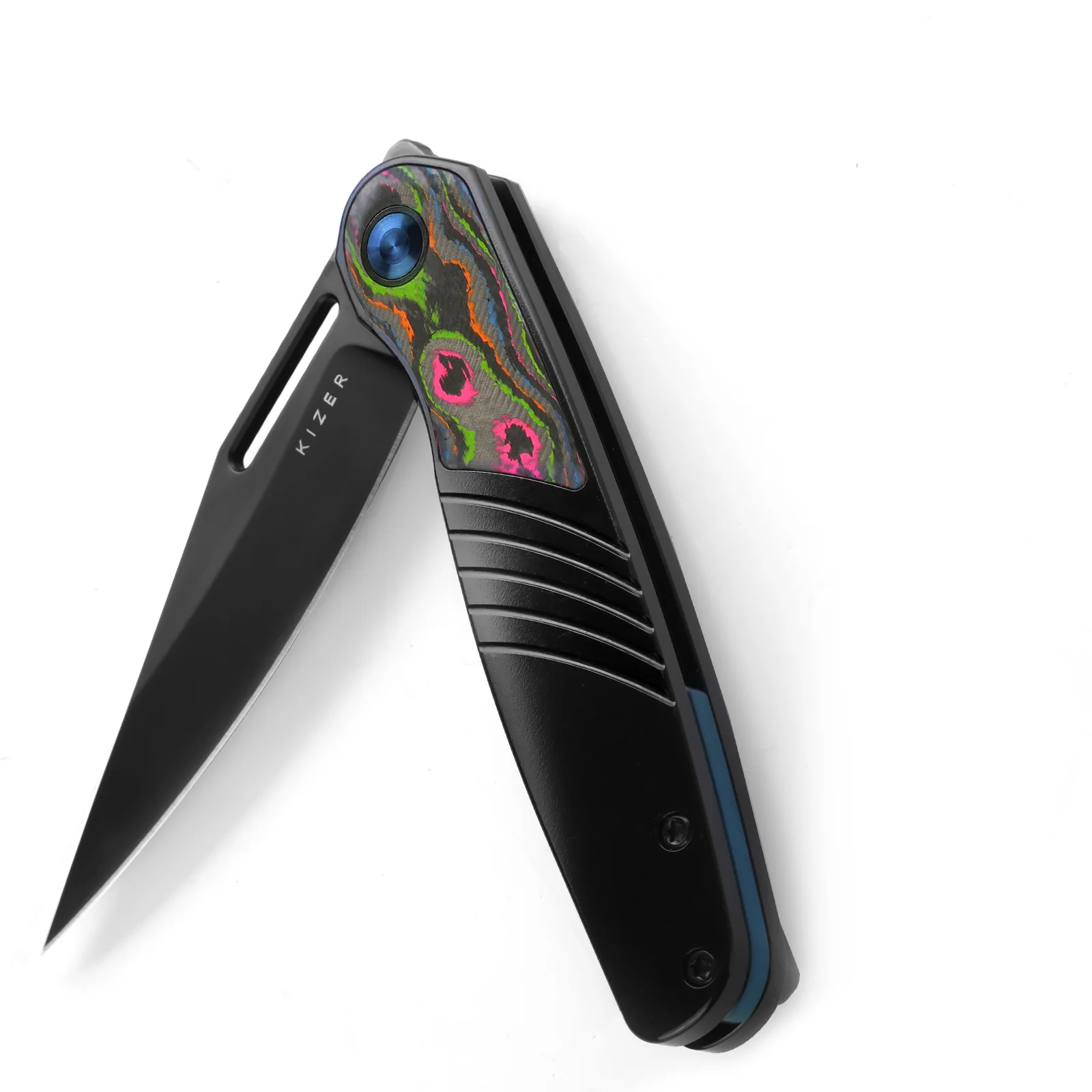 سكين Kizer قابل للطي Raze Ki3720A1/Ki3720A2/Ki3720A3 2025 وصل حديثًا مقبض تيتانيوم مع سكاكين بقاء شفرة فولاذية S45VN