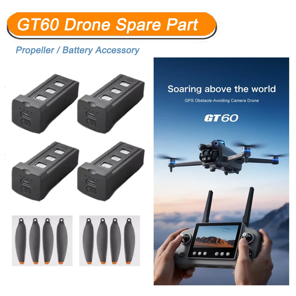 GT60 Large Screen Drone Original Spare Part GT60 Drone Battery / Propeller Wing Blade for Brushless Dron GT60 Accessory