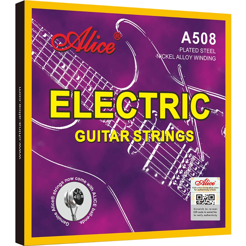 Original Alice A508 Electric Guitar Strings 1st-6th Full Set Strings Light Super Light Nickel Alloy Wound Steel Core Guitar Part