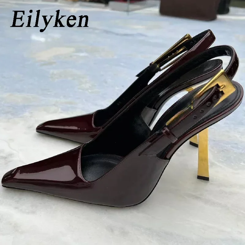 Eilyken New Design Slingbacks Thin High Heels Women Pumps Street Style Buckle Strap Pointed Toe Party Banquet Female ​Shoes