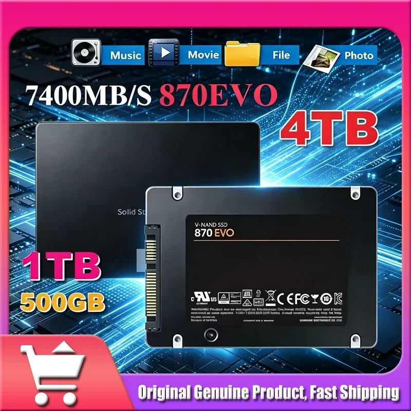 

Solid State Disk SSD 870 EVO 1TB2TB4TB Internal HDD Hard Drive Sata3 2.5 Inch For Laptop Microcomputer Desktop