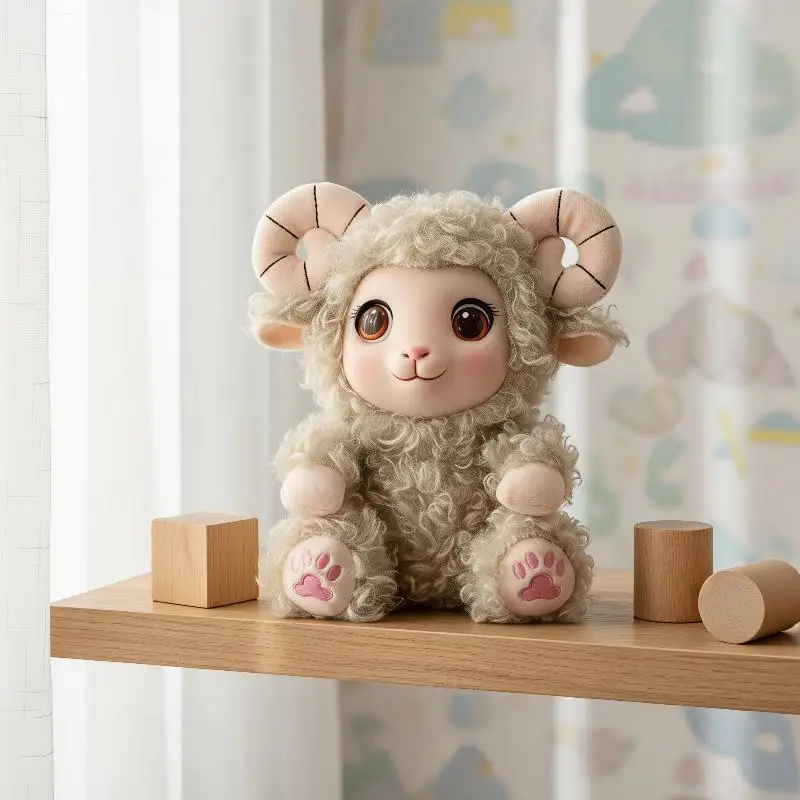 2027 Year Of The Sheep Plush Lamb Keychain Cute Simulation Curly Sheep Doll Bag Charm Decoration For Lovely New Year Gifts