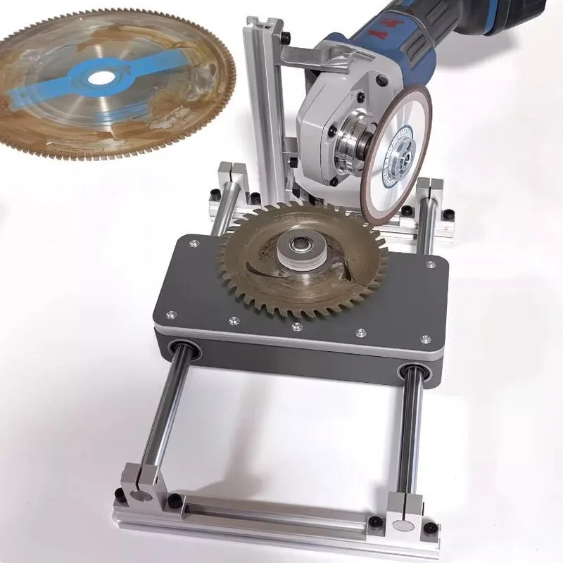 Saw Blade Sharpener, Multi-Function Angle Grinder Conversion Bracket, Fast Tooth Grinding, Woodworking Edge Sharpening Tool