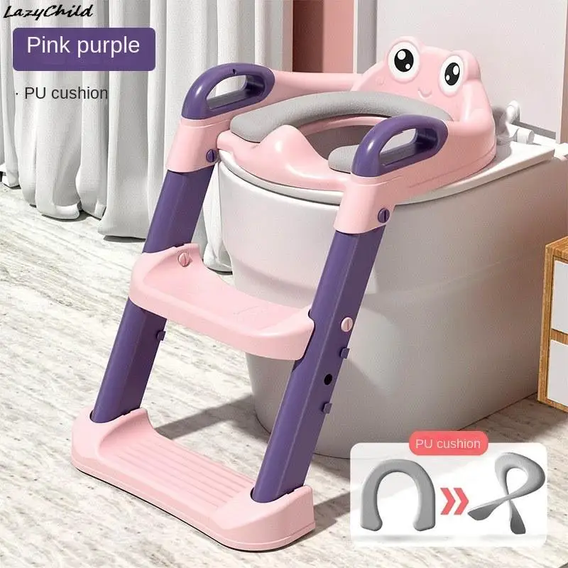 Collapsible Children\'s Toilet Ring Baby Independent Toileting Step Toilet Aids Toilet Ladder Baby Folding Potty Ladder Pvc Pu