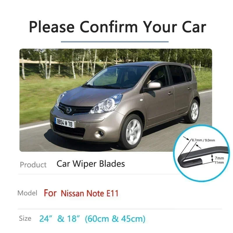 

Для Nissan Note E11 2006-2013: щетки стеклоочистителя, аксессуары для автомобиля, передние дворники