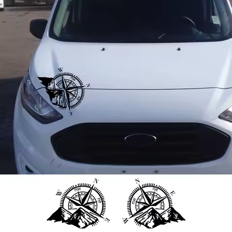 Car Stickers for Van Camper Motorhome RV Panel Caravan Hood Bonnet Cover Mountain Compass Vinyl Decor Decals Auto Accessories