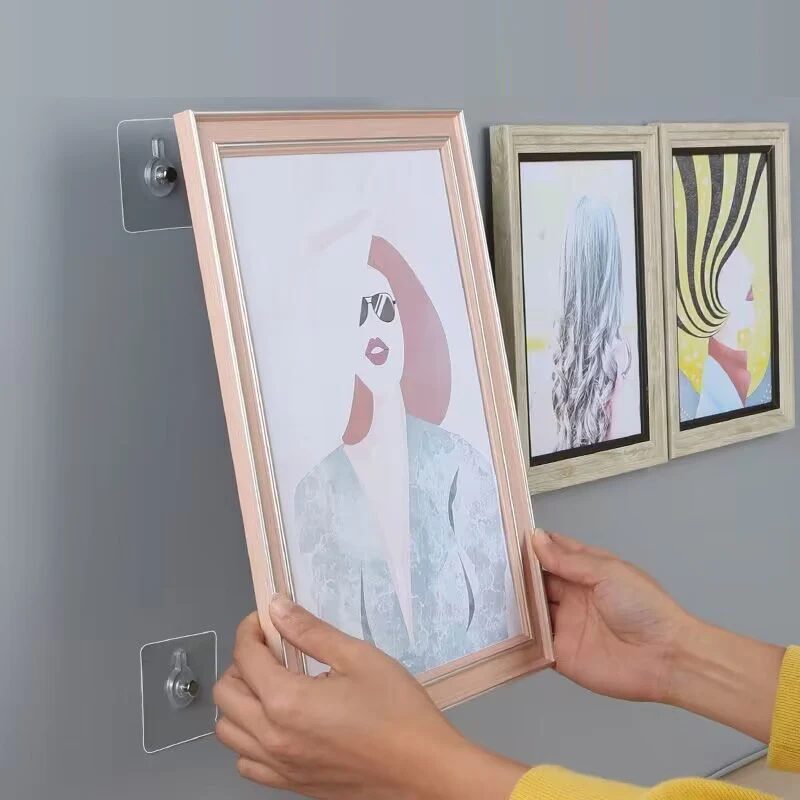 Selbst klebende Wand nagel transparent spurlos Foto Wandbild Phasen rahmen Kleber hängen Zeichnung Nägel Wand dekoration Haken Schraube