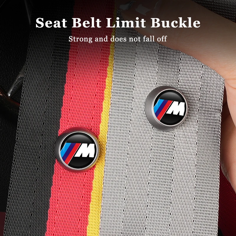 Car Logo Safety Belt Limit Buckle Seat Belt  Non-Slip Fixing Button For BMW E90 E60 E46 E39 F30 F10 E87 X3 X4 X5 X1 G30 G20 M3 M