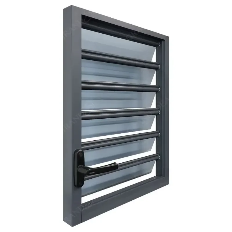 Hurricane Impact Aluminium Alloy Louver Windows Waterproof Windproof Glass Blades Aluminium Louver Windows With Fly Screen
