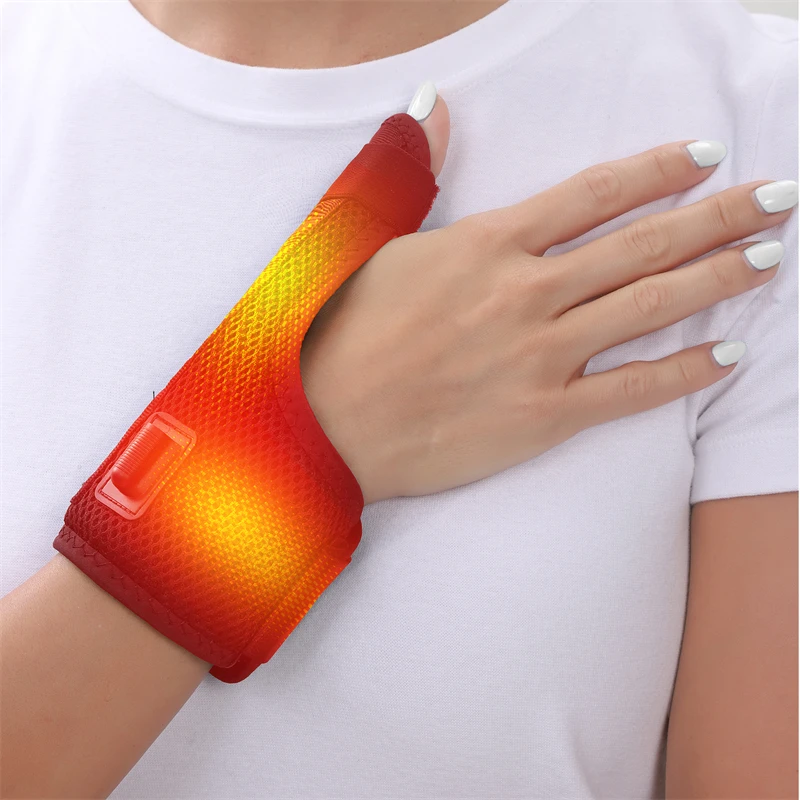 Pulso aquecido polegar massageador alimentado por usb artrite túnel do carpo alívio polegar tendinite entorses dor aliviar relaxamento muscular