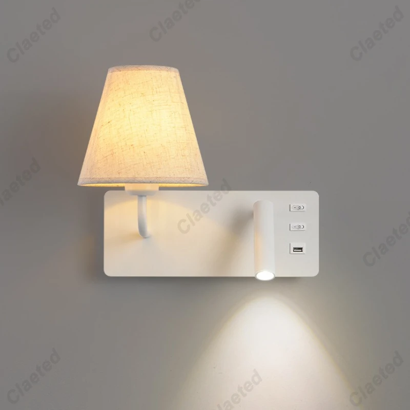 LED Wall Lamp Modern with Touch Switch USB Port Bedside Bedroom Hotel Reading Light Room Decor Indoor Sconce Lighting Fixture view 4