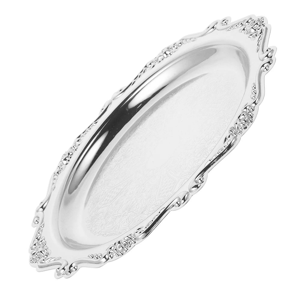 

2 Pcs Snack Plate Food Serving Tray Ring Holder Dish Jewelry Storage Platter Decorative Home Dessert Cake Party