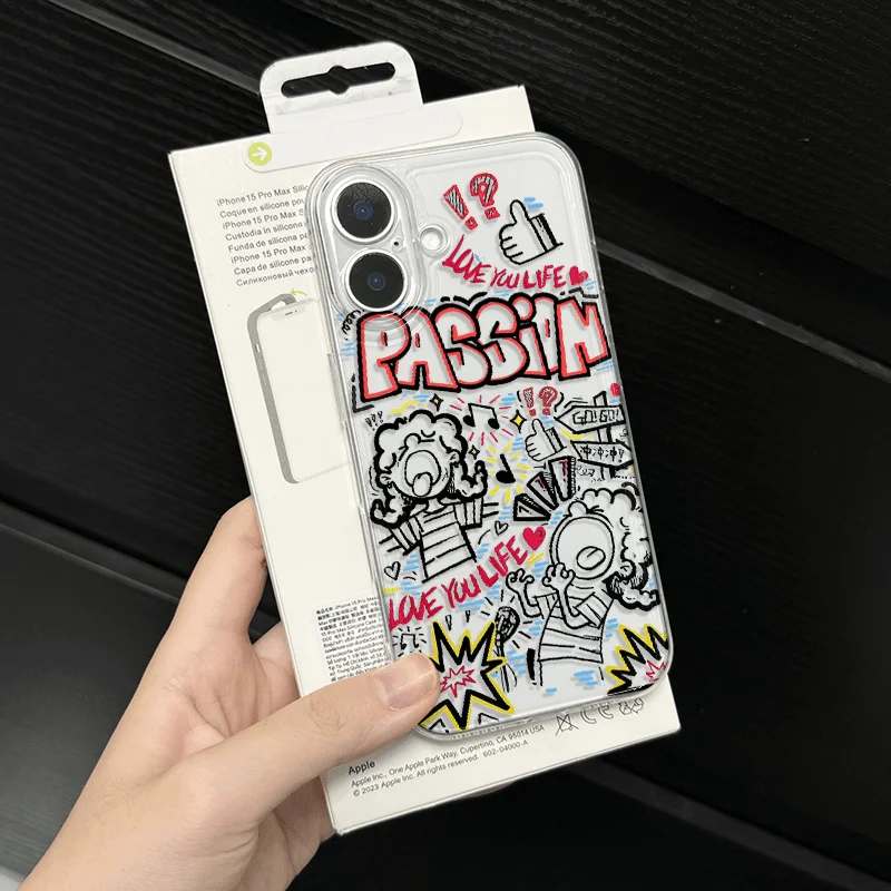 Cartoon Passion Whoop Phone Case For iPhone 15 14 13 12 11 16 Pro Max 7 8 Plus X XR XS MAX Mini Fashion Girl Phone Cover Y2k