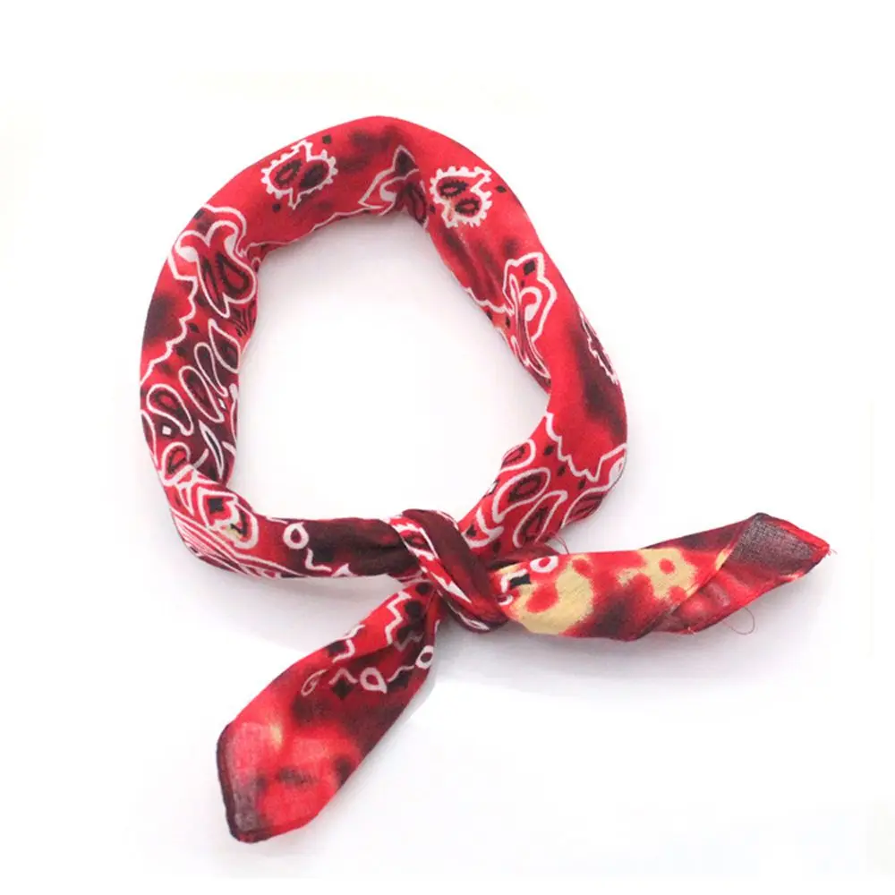 Square Scarf Hair Band Neck Scarf Cotton Bandana Hip Hop Paisley Headband Kerchief Neck Wrap Cashew Tie-dye Seamless Scarves DIY