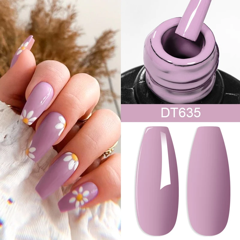 MEET ACROSS 7.3ml Nude Purple Gel Nail Polish Hybrid Ultra Pigmented Long Lasting Soak Off Gel Varnish for Nails Manicure Design