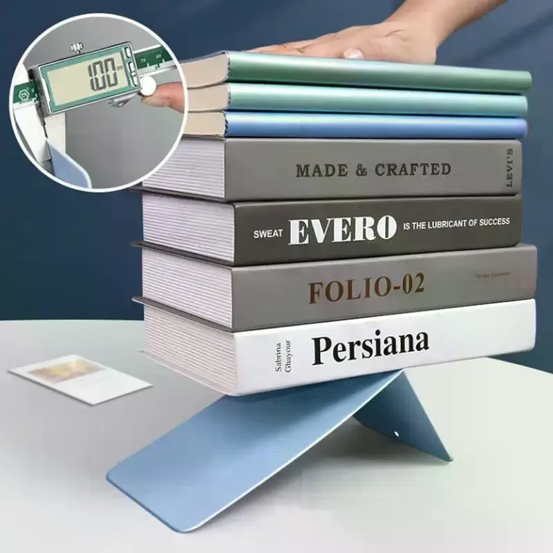 L-Shaped Metal Bookends Stand Bookshelf Desktop Decorative Storage Rack Bookend Book Holder School Stationery