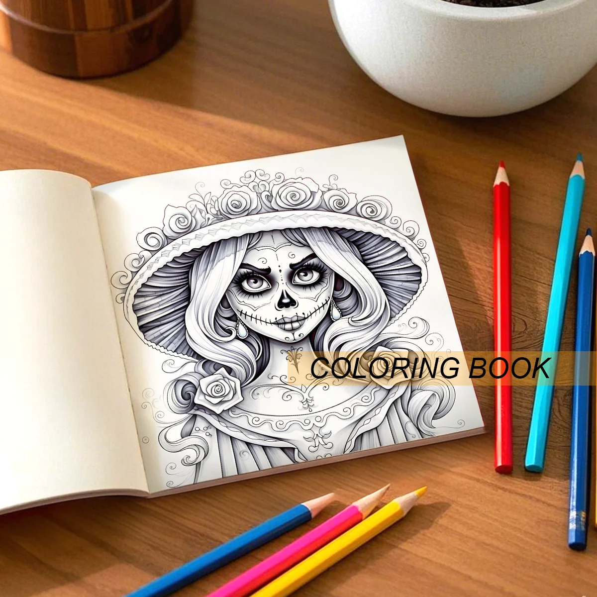 SUGAR SKULL BEAUTY Coloring Book For Adults And Teen Featuring Bold Easy Patterns for Relaxation DIY Painting & Drawing Activity image 5