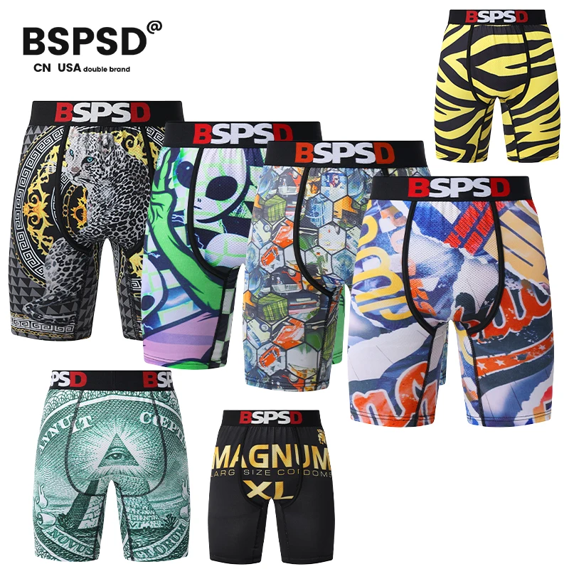 

Men's tight training shorts, quick drying plus size men's underwear, fashionable and personalized printed men's tight shorts