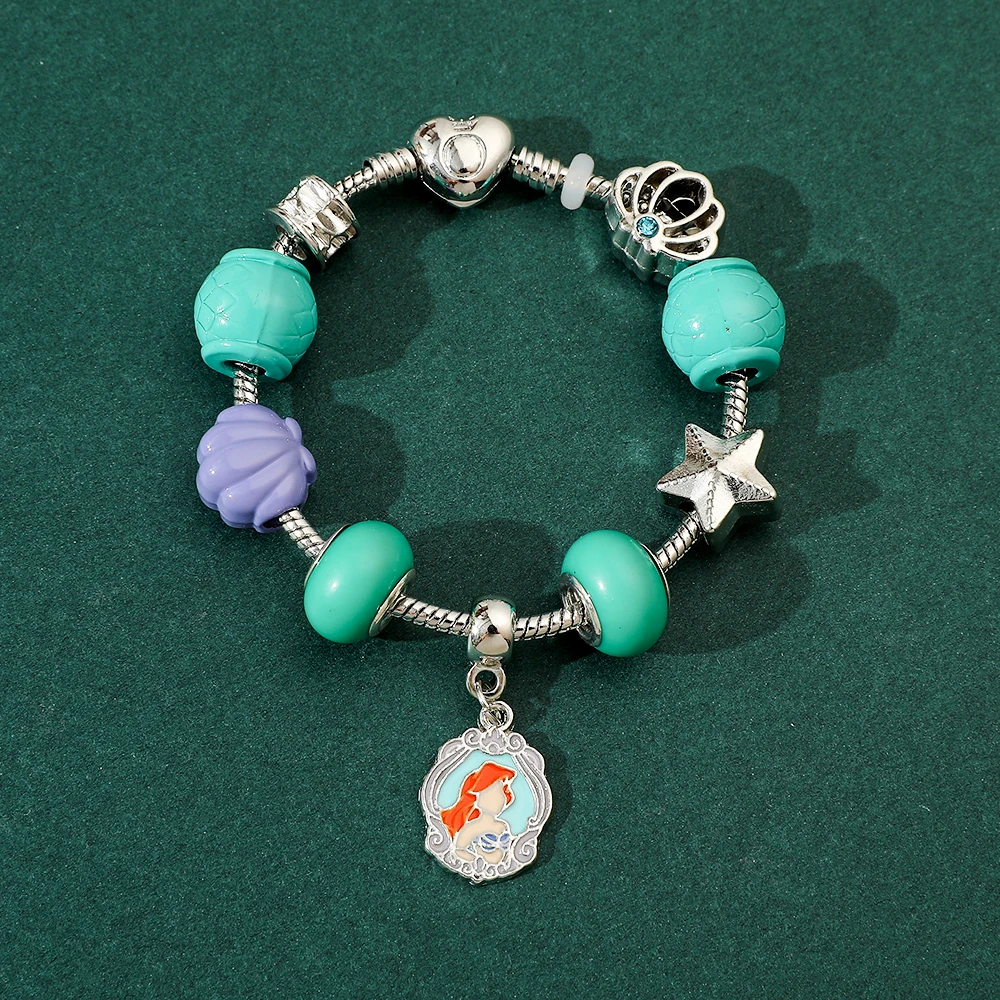 Disney Cartoon Anime Ariel Princess Bracelet The Little Mermaid Bangle Suitable For Women Girls Jewelry Gifts