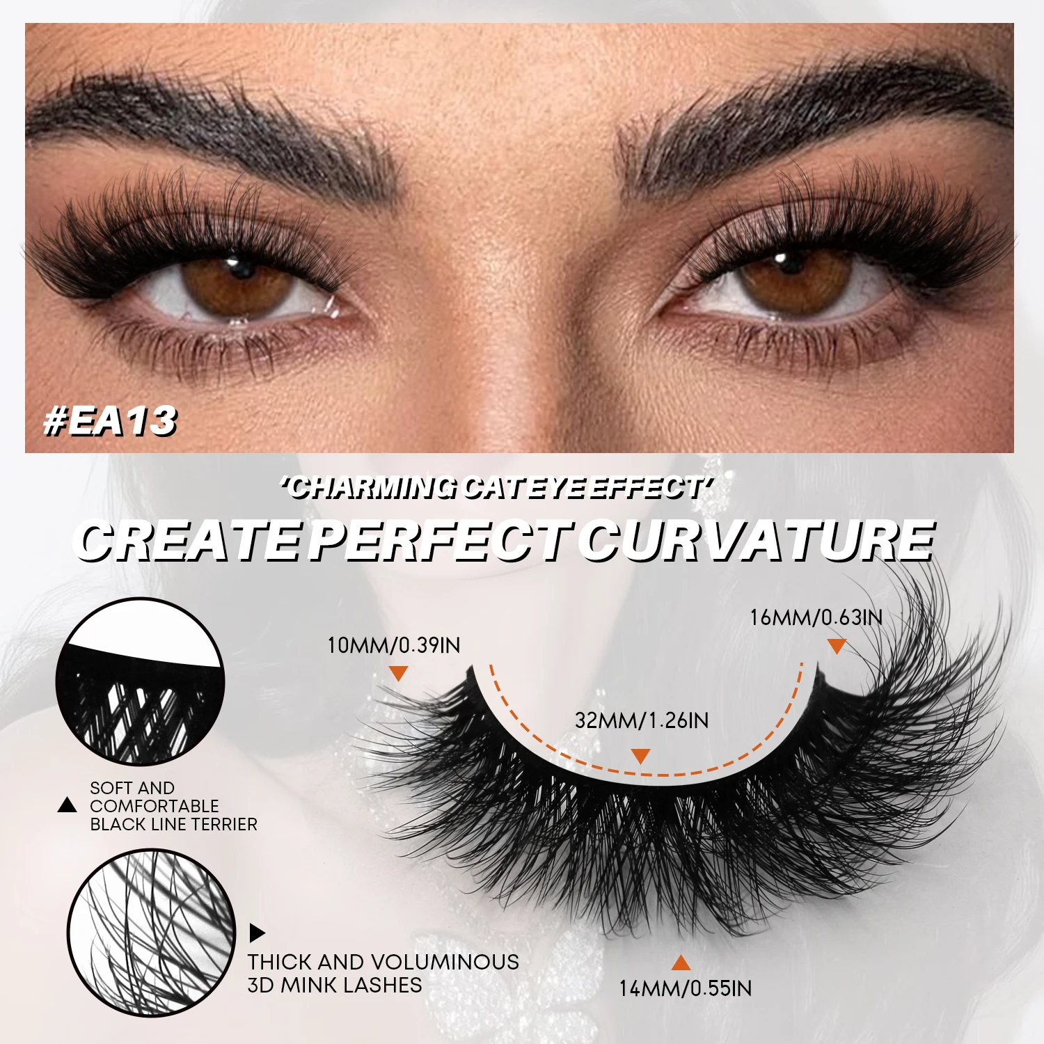 ขนตาปลอม LASVIREY แบบฟูฟ่อง ขนตาแมว ดูเป็นธรรมชาติ หนา ยาว ดูดึงดูดใจ ขนตาแบบเต็มแถบ นุ่มฟู ขนตาปลอมแบบมิงค์