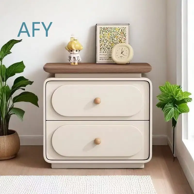 Luxury Velvet Finish Bedside Cabinet for Quick-Install Bedroom Furniture Storage Organizer with Thickened Solid Wood Frame