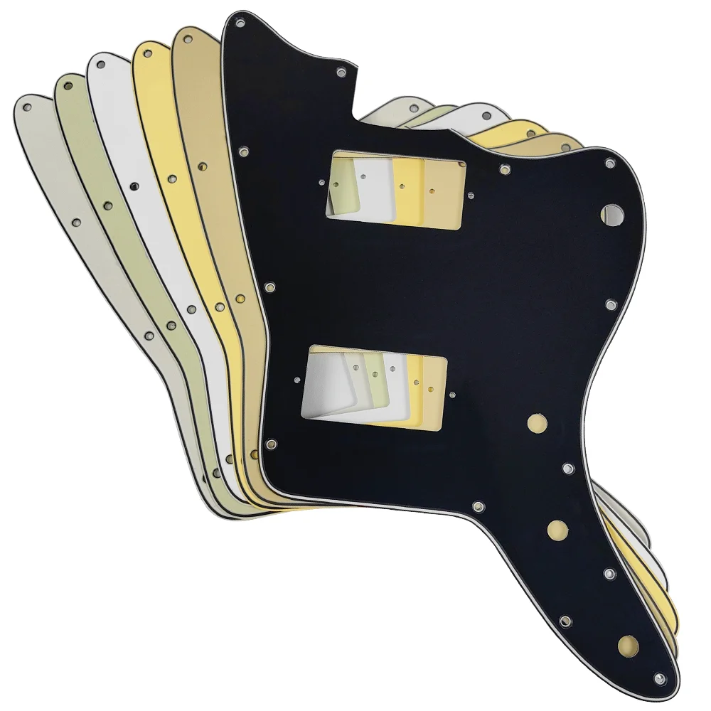 Pleroo Custom Guitar Parts - For US Jazzmaster Style Guitar Pickguard With PAF Humbucker No Bridge Post Holes And Upper Horn