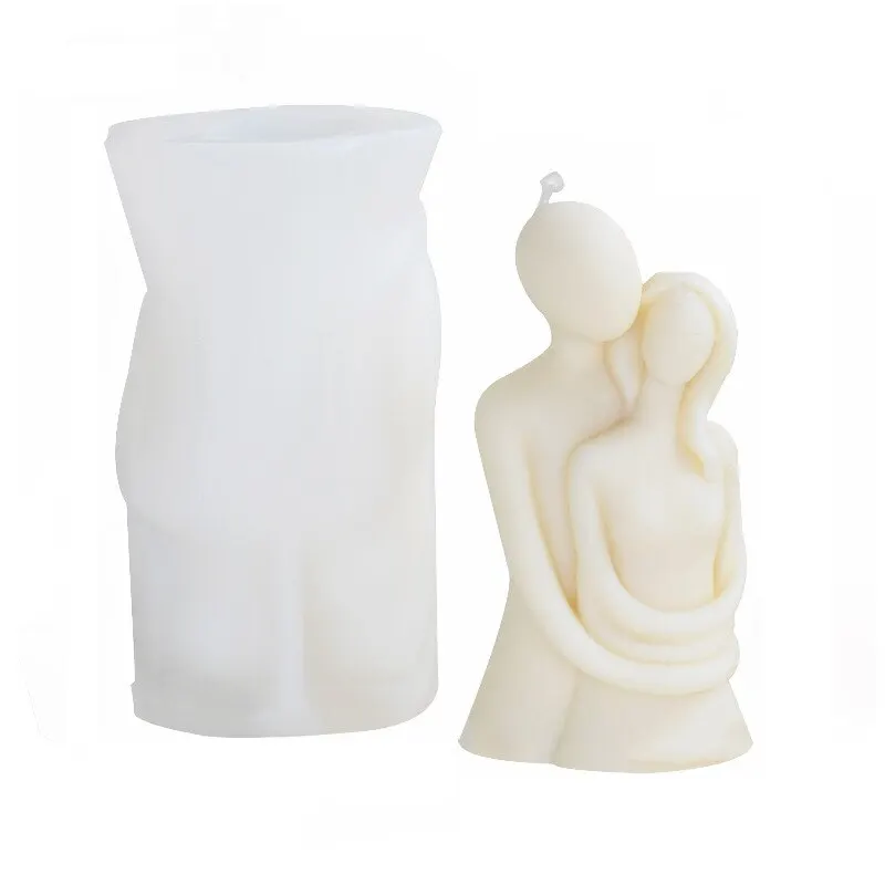 DIY uścisk para portret świeca silikonowa forma forma do pieczenia ciasta ozdoby do domu do aromaterapii — zdjęcie 7