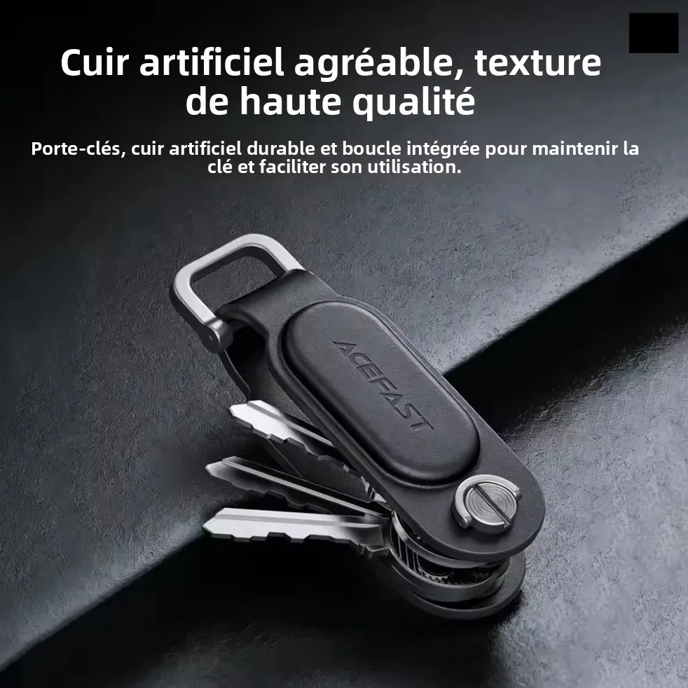 Étui porte-clés en cuir PU pour localiser les clés, anti-perte, avec suivi GPS, compatible Apple Find My, antivol, pour clés et sacs