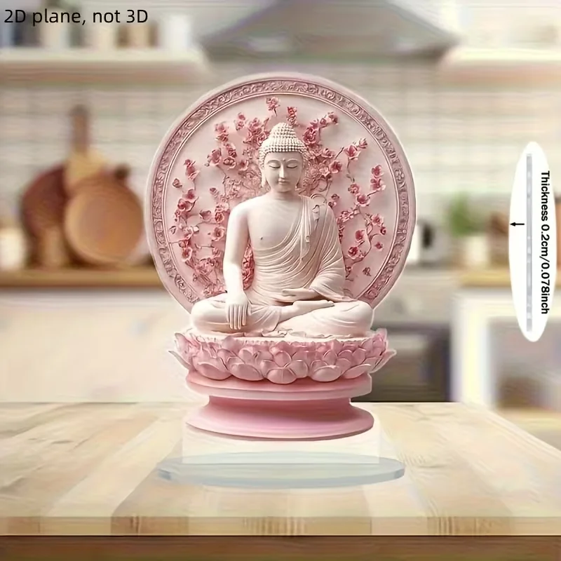 1PCS Pink Zen Buddha Statue Desktop Decoration Statue Buddhist Spirit Gift Home Decoration Birthday Wedding Gift