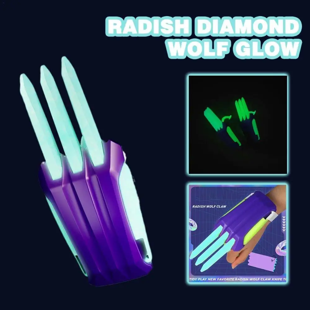 

Luminous 3D Printing Radish Claw Telescopic Launch One Click Claw Creative Stress Relief Hand-Eye Coordination Toy