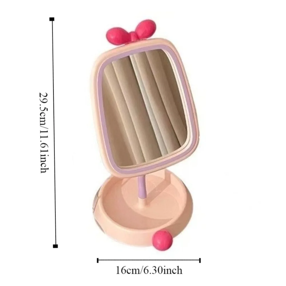 360 °   Miroir de maquillage à nœud rotatif, lumière de luxe, haute définition, boule ronde, support de bureau Simple, dessus de table