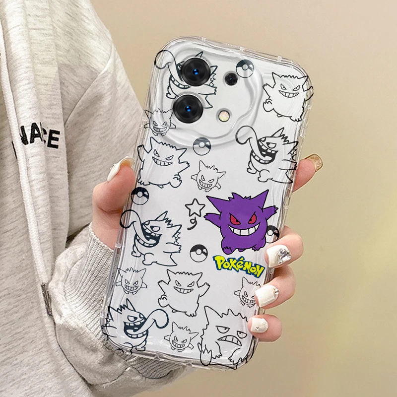 Cute P-Pokemon Gengar Eevee Cartoon Phone Case for Redmi Note 13 12 11 ProPlus 10 9 Pro 14C 13C 12C 11S 10A K70 Shockproof Cover