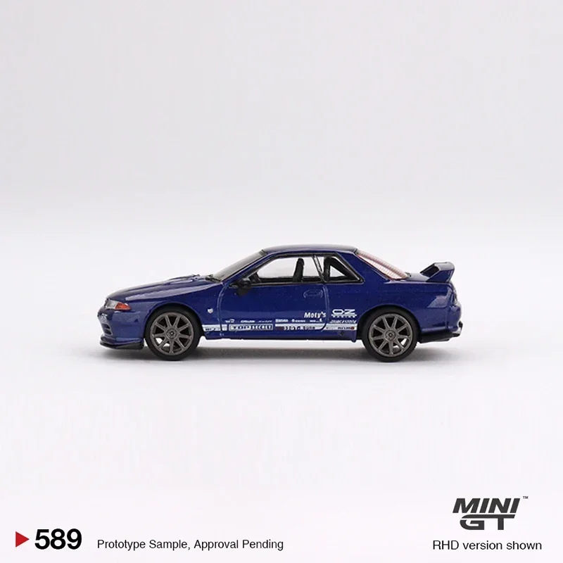 MINIGT 1:64 Model Car Skyline GT-R VR32 Alloy Die-Cast #589 RHD Metallic Blue