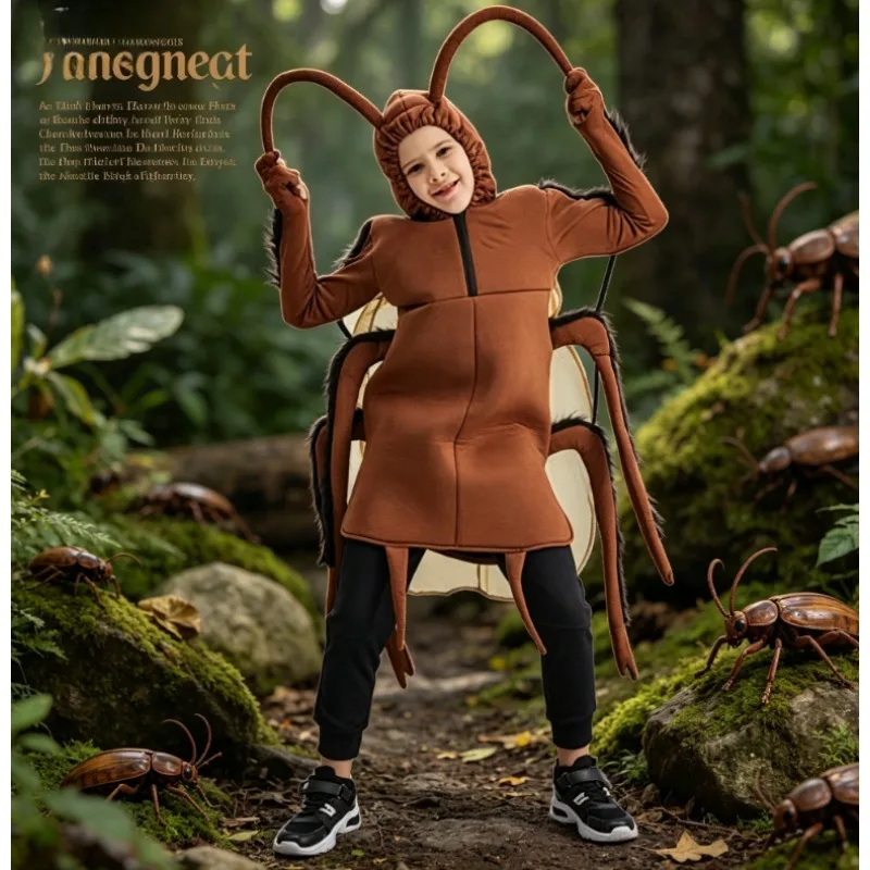 

One-piece school costumes performance costumes children's funny play costumes juvenile cockroach one-piece school activity