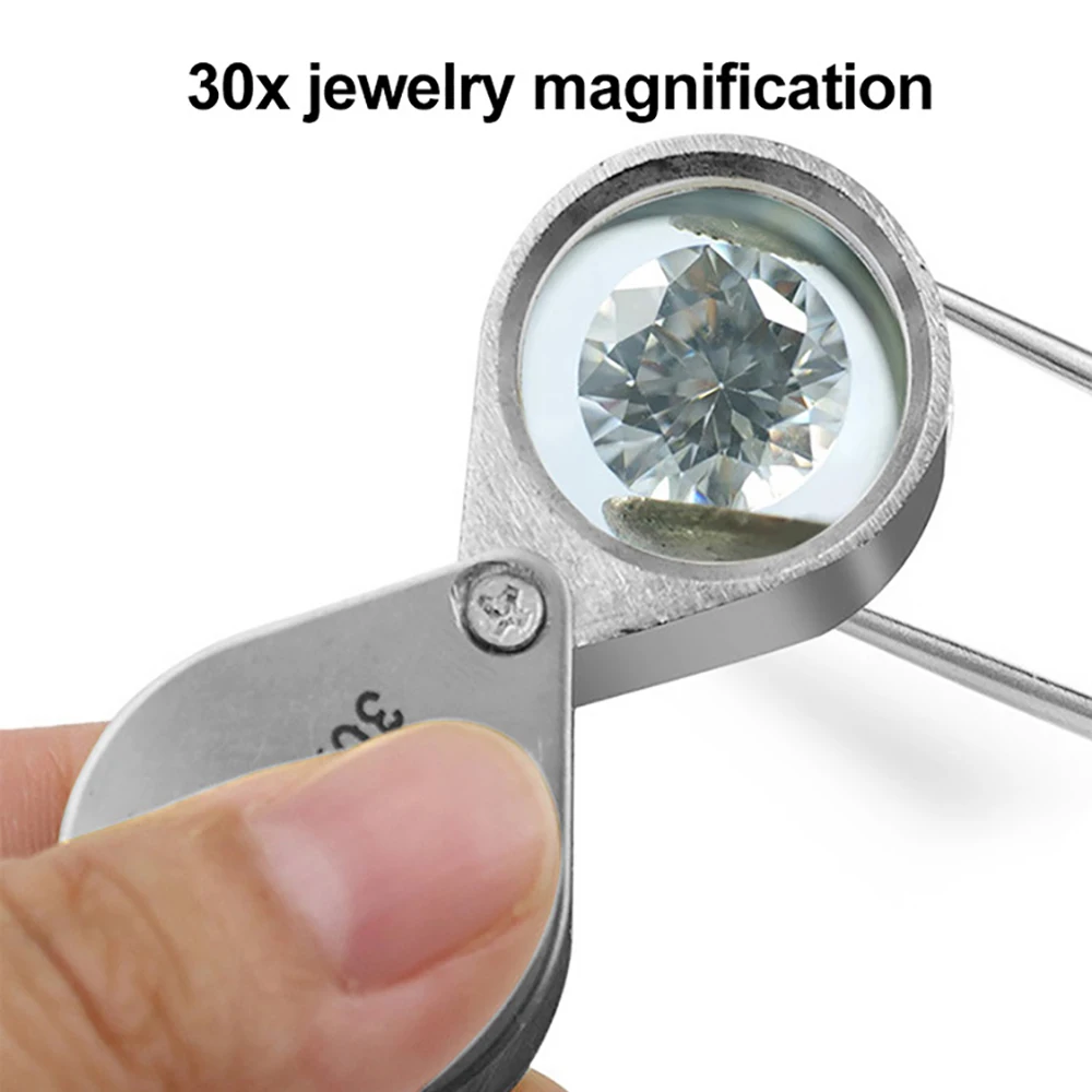 Mini Magnifying Glass For Professional Jewelry 10X 20X 30X Portable Pocket Jeweler Loupes Magnifying Glass Jewelry Magnifier