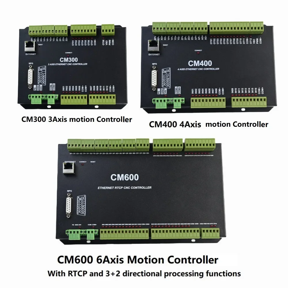 CM600 Ethernet CNC Motion Controller Kit With MPG Support 6Axis RTCP Automatic Tool Change 3D Simulation  Processing Trajectory