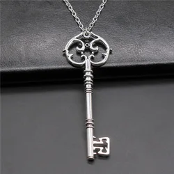 Fashion Vintage 2 Colors 82x31mm Big Key Pendant Necklace For Women Men Long Chain Necklace Jewelry Accessories