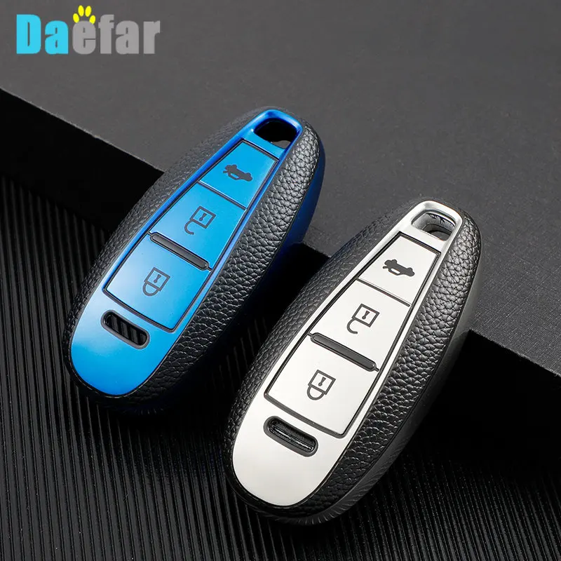 Leather TPU Car Key Case Cover Shell Fob for Suzuki Vitara Swift Ignis Kizashi SX4 Baleno Ertiga 2019 Full Cover Accessories